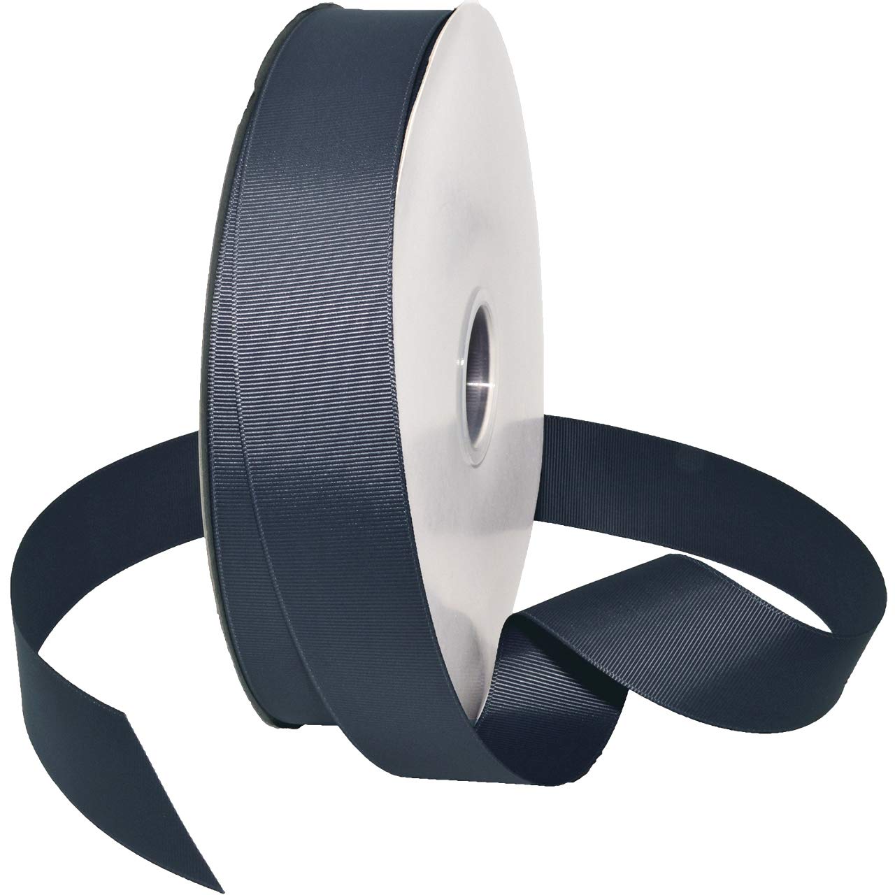 Ruban gros grain bleu fumé Morex 08838 pour décorations de mariage et fêtes
