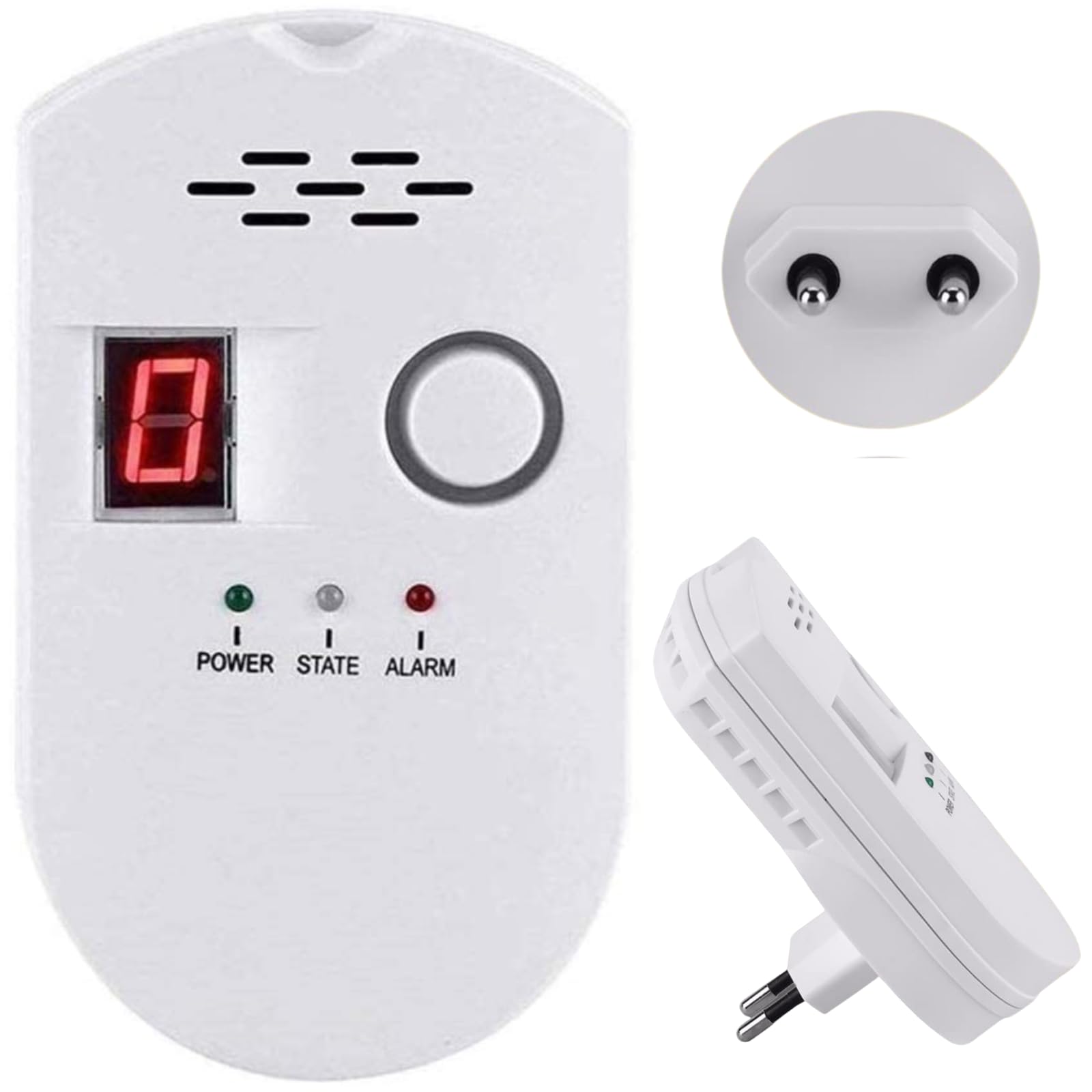 Natural Gas Leak Detector Alarm: Detects LPG, LNG, Methane, Propane, Coal Gas, etc - High Sensitivity, LED Display, Easy Plug-In Installation - Ideal for Home, Kitchen, RV, Garage, Restaurant Security