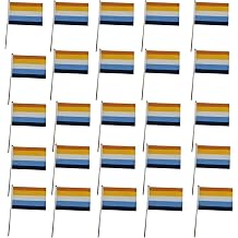 25PCS Aroace Gay Pride stick Flags، Aromantic Asexual Polyester LGBTQ 14x21cm LGBTQ Pride Mini Hand Flag with Pole