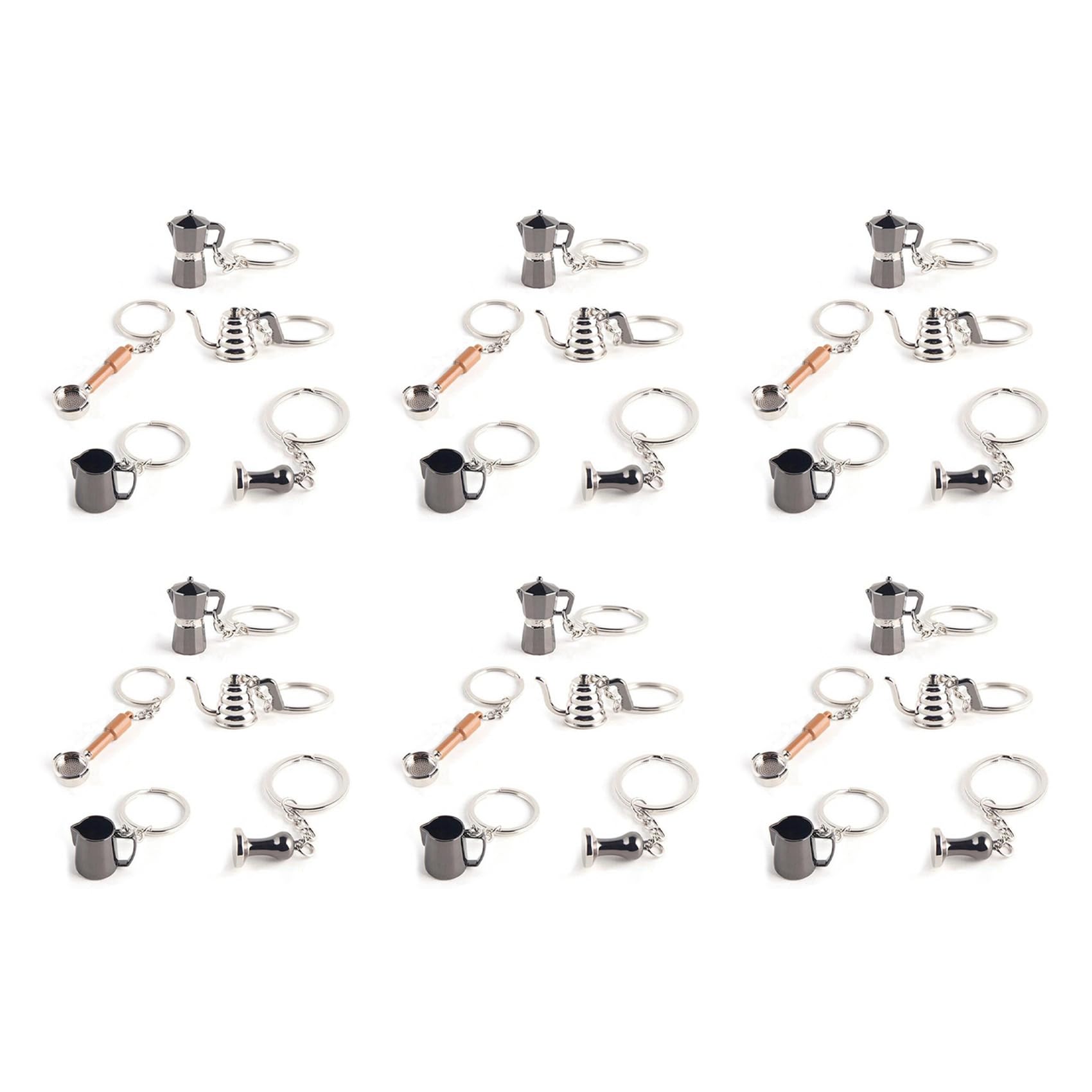 Hndhbfgrt 30PCS Coffee Tamper Keychain Espresso Portafilter Moka Pitcher Keyring Portable Coffee Accessories Gift