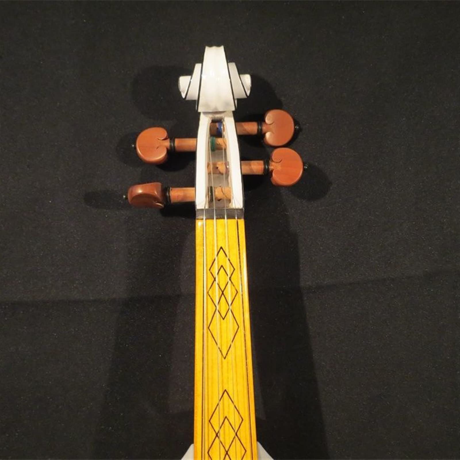 Nuovo Strumento Musicale per Violino Elettrico 4/4 in Legno Massello Bianco con Manico in Acero Pickup Eccellente Violini per Studenti