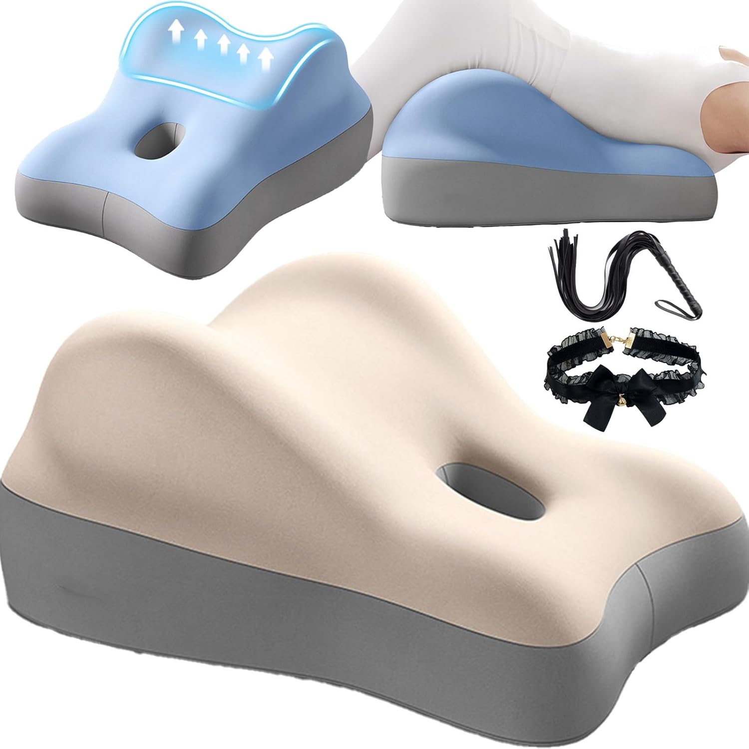 Sweet Surrender Couples Pillow - Memory Foam Kissen Für Paare, Grau