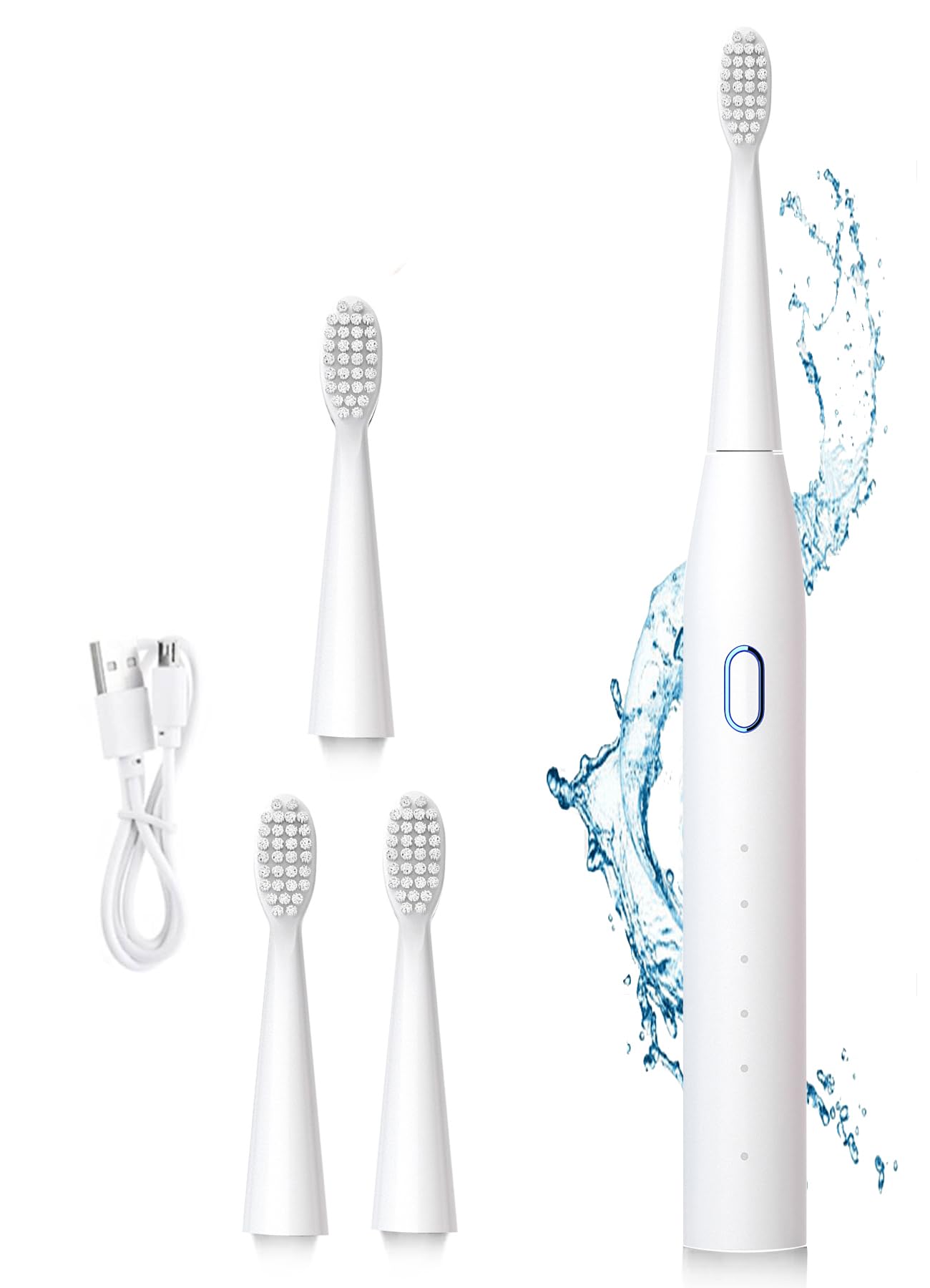 US1984 Sonic Electric Toothbrush for Kids Adults with 5 Modes, 4 Brush Heads & Rechargeable Battery Last up to 30 Days, Ultra Soft Nylon Bristles, IPX7 Waterproof, Electric Power Tooth brush (White) (B0C6GQLYWC) Amazon Price History, Amazon Price Tracker