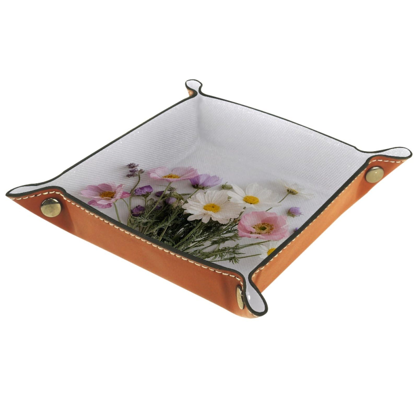VAPOKF Flower Portable Folding Dice Rolling Tray, Microfiber Leather Dice Holder for Dice Games Like RPG, DND and Other Table Games