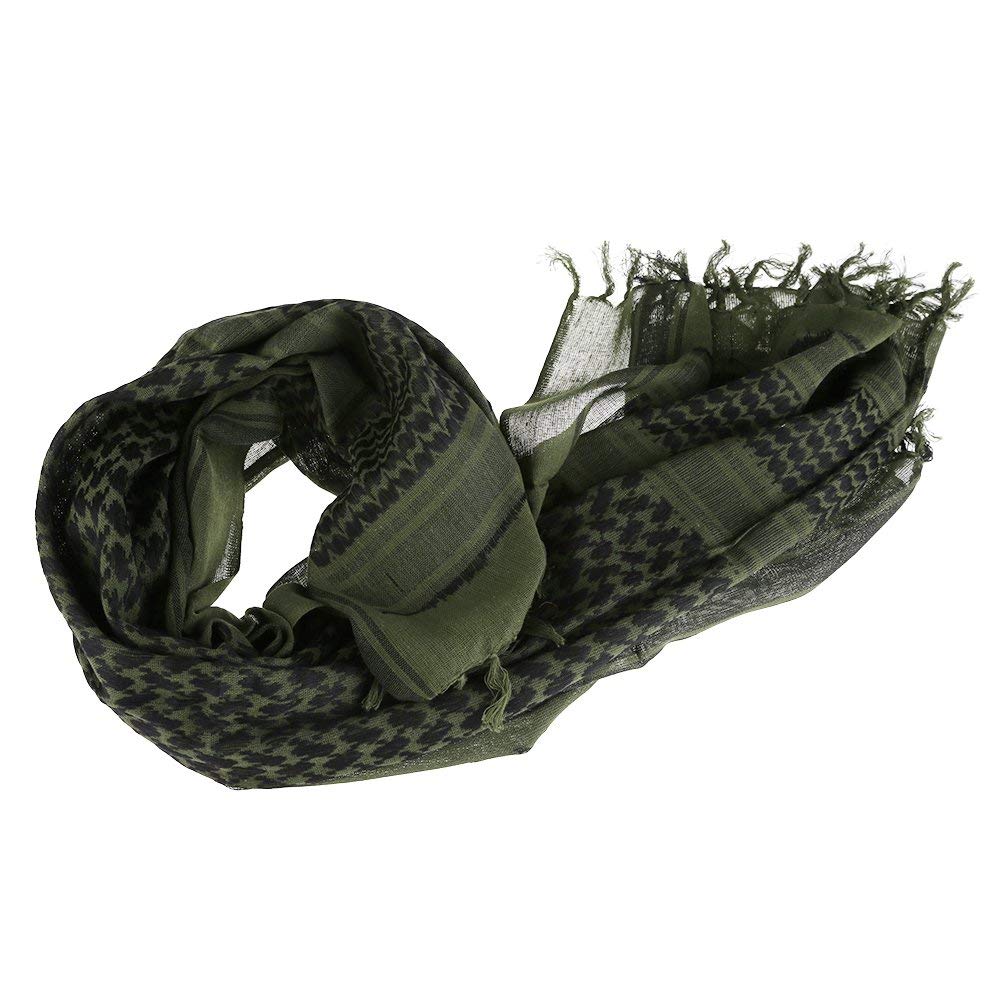 digniti Slolvedi PREMIUM Men's Cotton Checked Army Military Tactical Arab Shemagh Keffiyeh Shawl Scarves Wrap (Army Green) Afgani Patka-picture-40