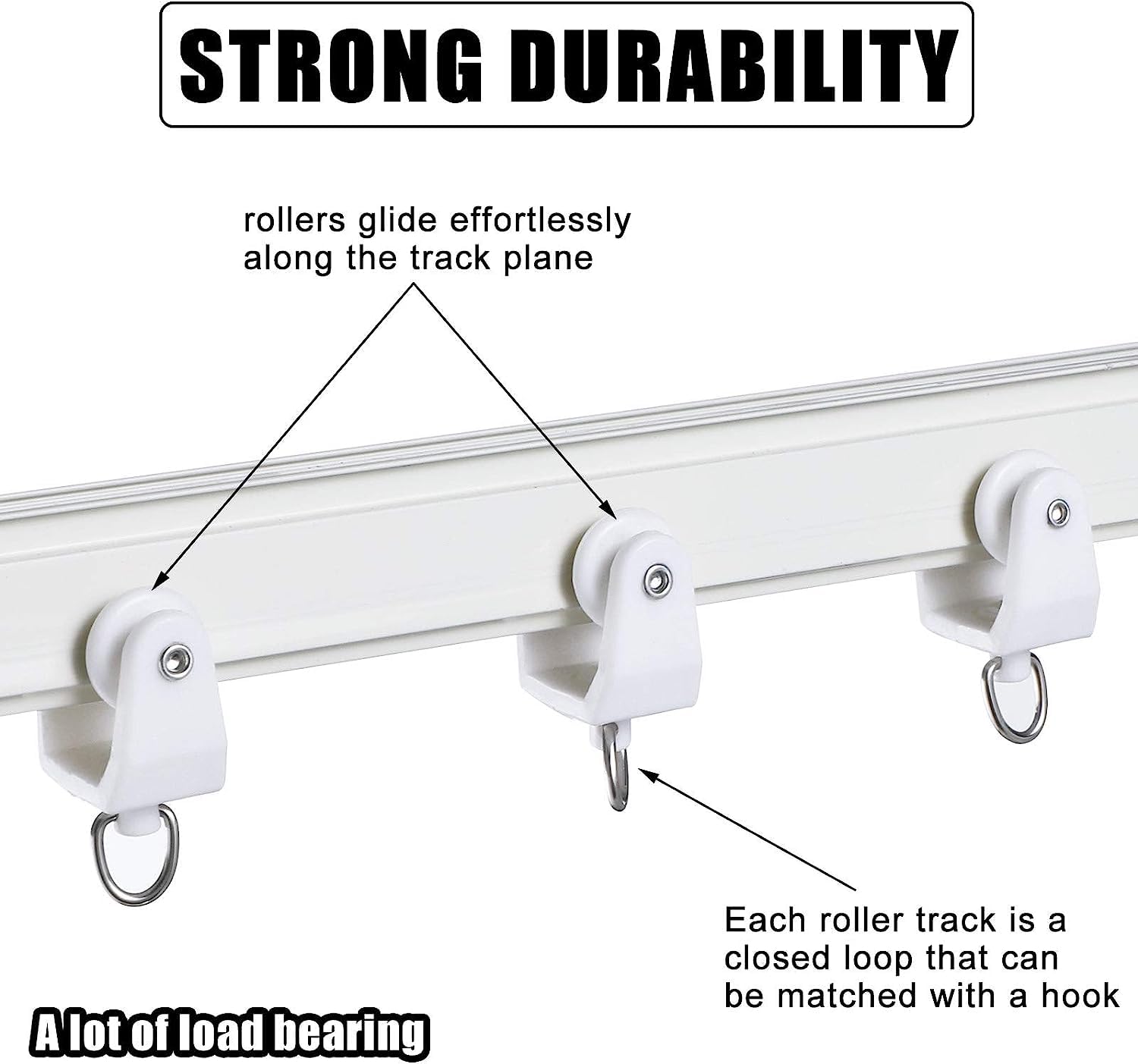30 Pezzi Rulli Per Binario Tenda - Guide Scorrevoli Per Tende, Plastica E Acciaio - Foto 2