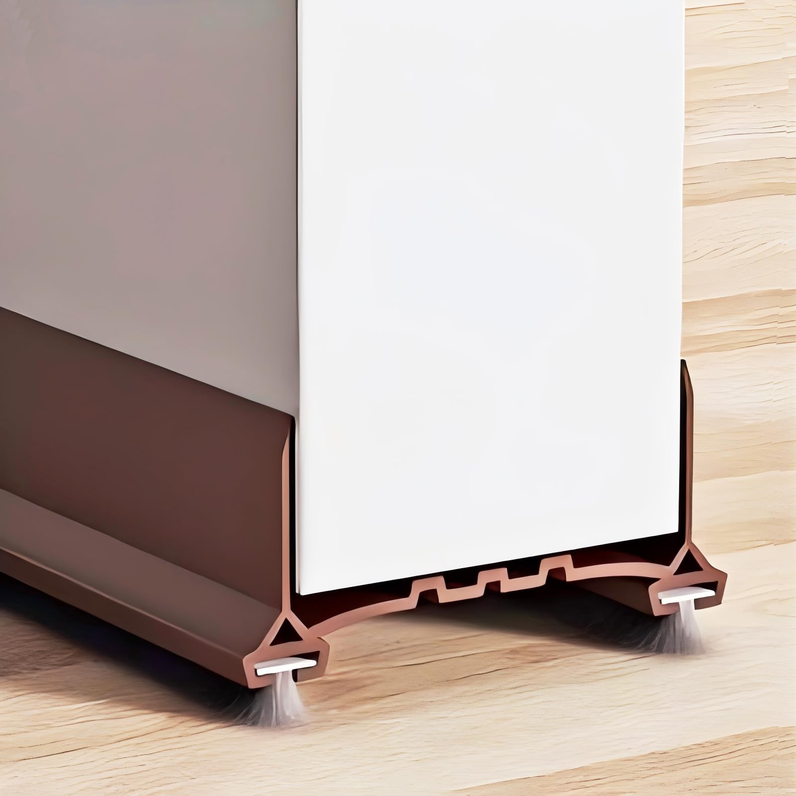 97cm Marrone Junta de Cepillo para Puerta, Burlete Bajo Puerta, para Puertas de 3,5 a 5cm de Grosor y Espacio Inferior de 0,3 a 2 cm