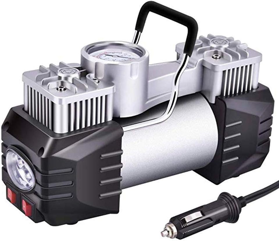 YOTG Tyre Inflator 12v Electric Air Tool Car Tyre Pump - Compressor For Car Tyres FREE Bonus Carry Case 3 Inflatables Valve SUV inflatable bicycle basketball