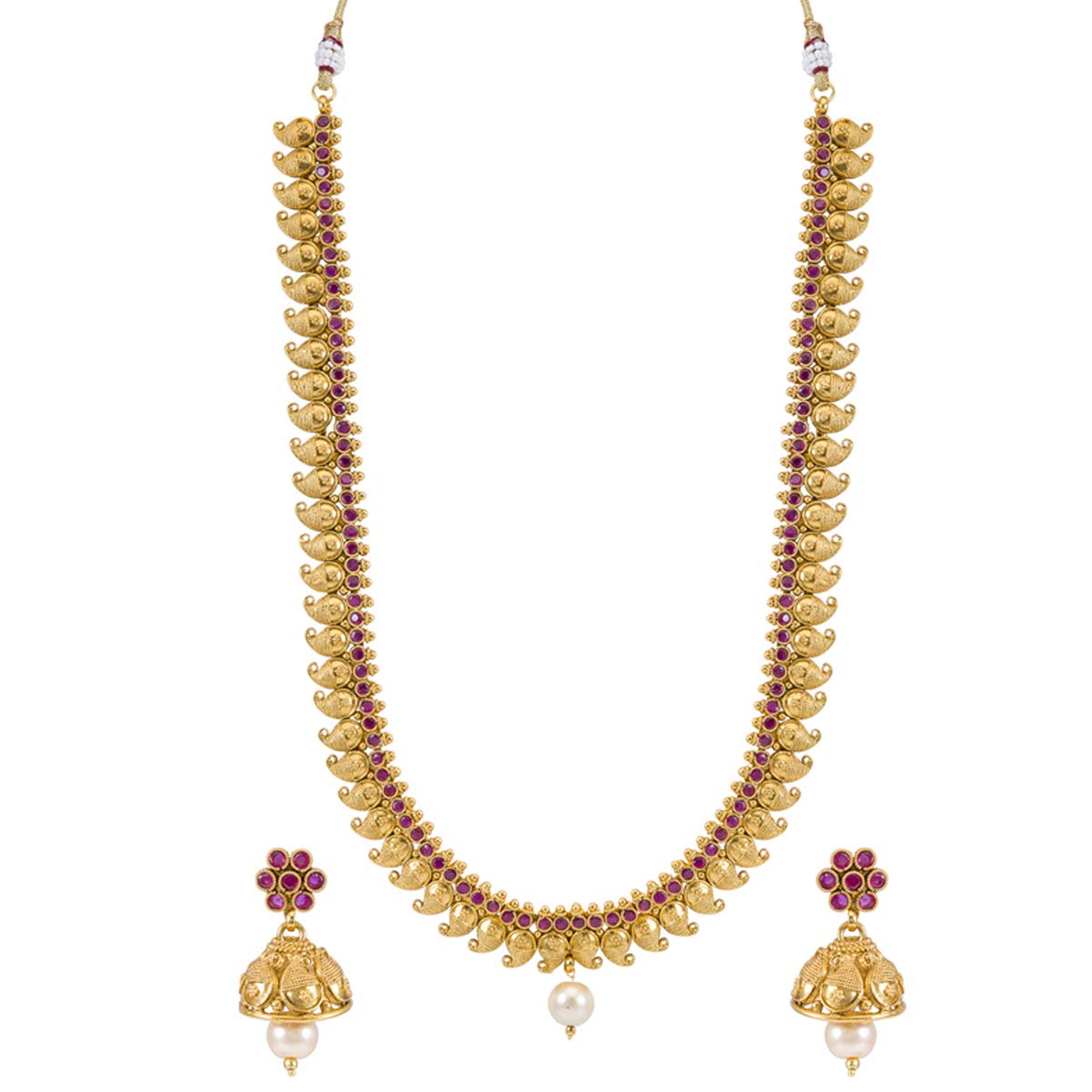Sukkhi Modish Gold Plated Paisley Long Haram Necklace Set For Women, free size (N72034GLDPJ092017_Mar21) (B08Z44F7N4) Amazon Price History, Amazon Price Tracker
