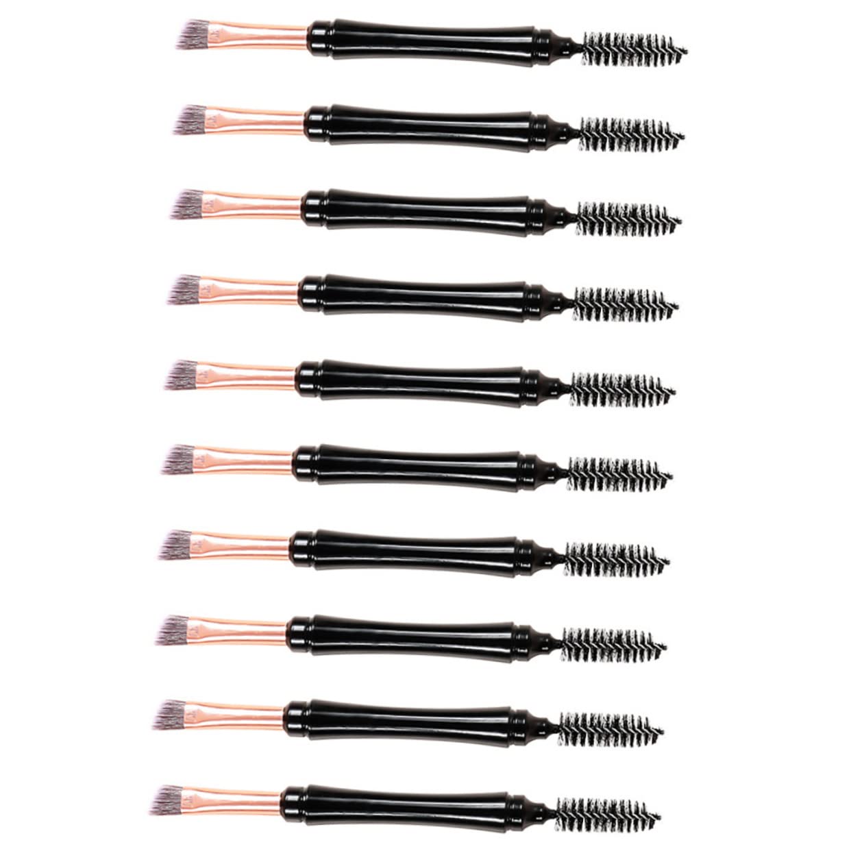 Didiseaon Professional Makeup Tools 10-piece Eyebrow Brush Set Dual Tip Makeup Brushes Portable for Family Travel Business Trips