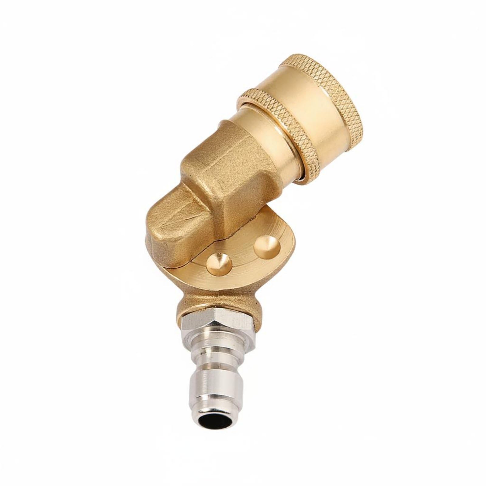 Dead Corner Cleaning 360 Degree Swivel Nozzle Universal Compatibility 7 Angle Adjustable Nozzle Sturdy Brass Steel Build Quick Connect Coupler 4500 PSI for Car Wash, Copper 5-gear 180D-image-5