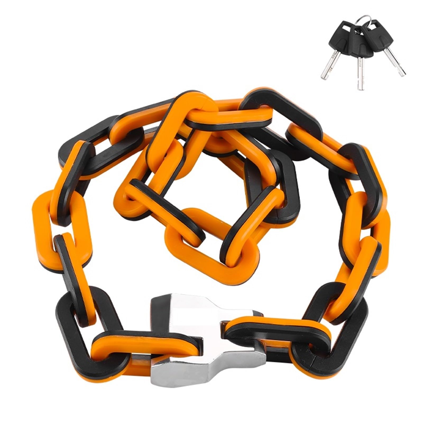 Motorcycle Handlebar Lock Bicycle Chain Lock MTB Road Bike Heavy Duty Safety Anti-Theft Motorbike Lock Security(Orange)