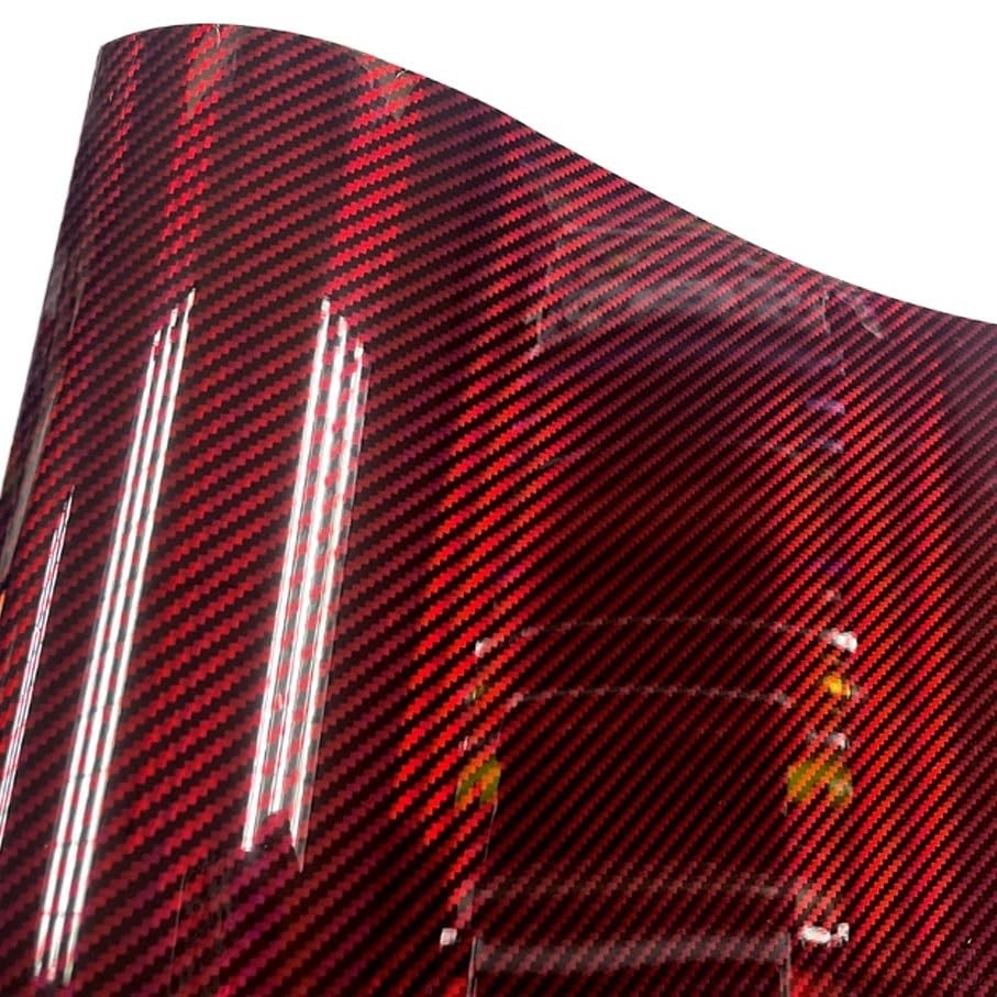 Autocollants en vinyle pour moto contre rayures carbone rouge - 5
