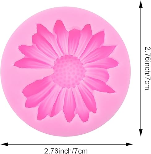 Miniatura 2 de Paquete de 2 moldes de silicona de flores de margarita, molde de crisantemo, molde de vela de flores 3D para decoración de pasteles, decoración de