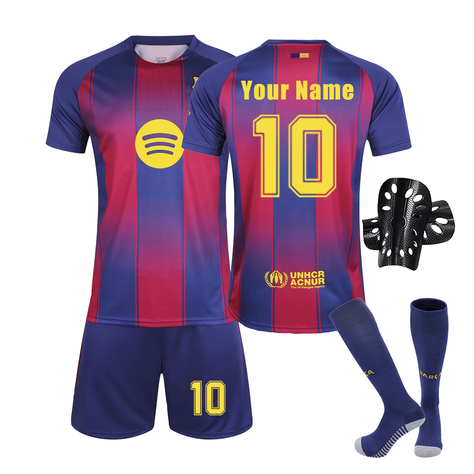 Personalisiertes Barca Heimstil 25/26 Trikot Fußballtrikot für Kinder Erwachsene Fussball Jersey Football Trikots mit Name Nummer