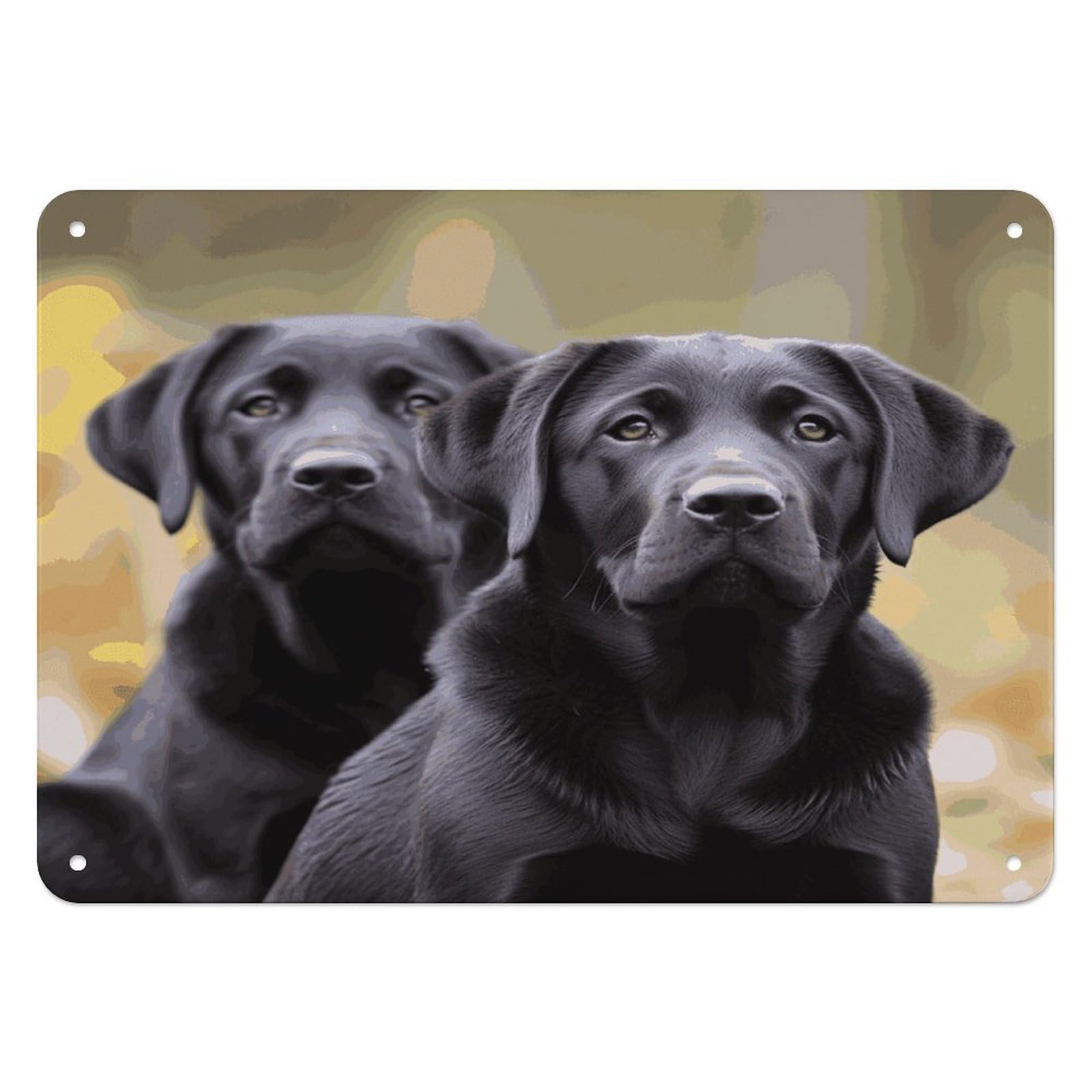 Fekiloot Style Labrador Retriever Dog Wall Decor Iron Painting Metal Sign
