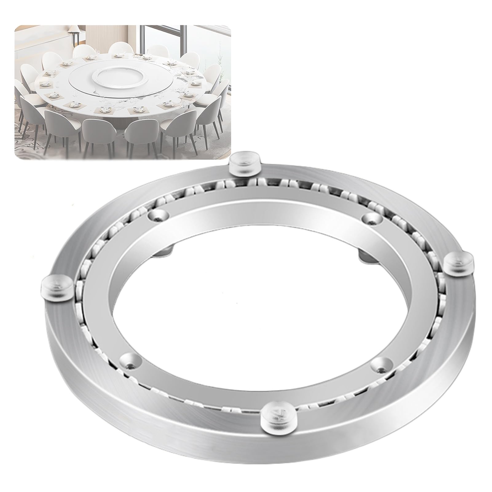 Susan Paresseuse Robuste Roulement Muet, Alliage D'aluminium Plateau Tournant, Pivotant Rotation Roulement Rond Restauration Tableau Lisse Assiette Matériel(45cm)