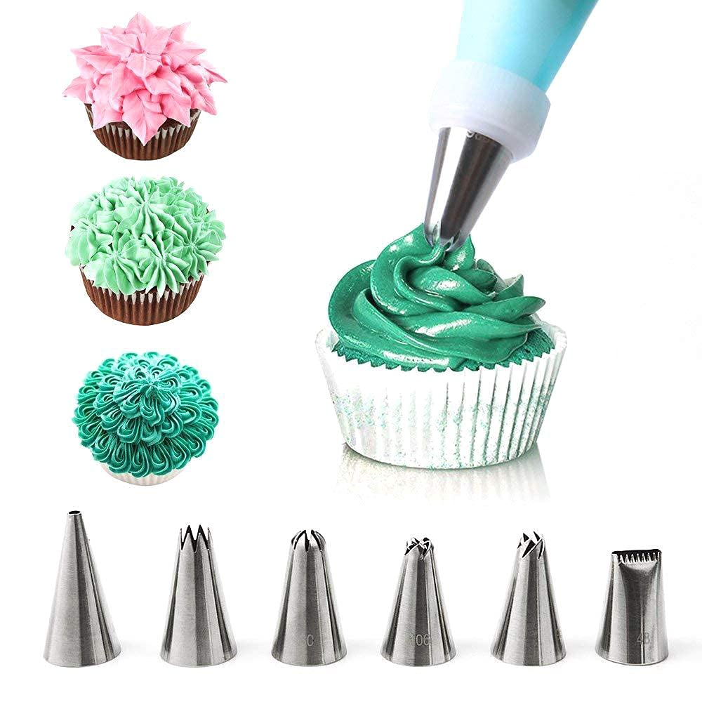 Kit de decoración de Tartas,106 Piezas de Suministros para decoración de Tartas para Hornear Soporte Giratorio Antideslizante, Bocas de Jacquard Reutilizables, Herramientas de pastelería