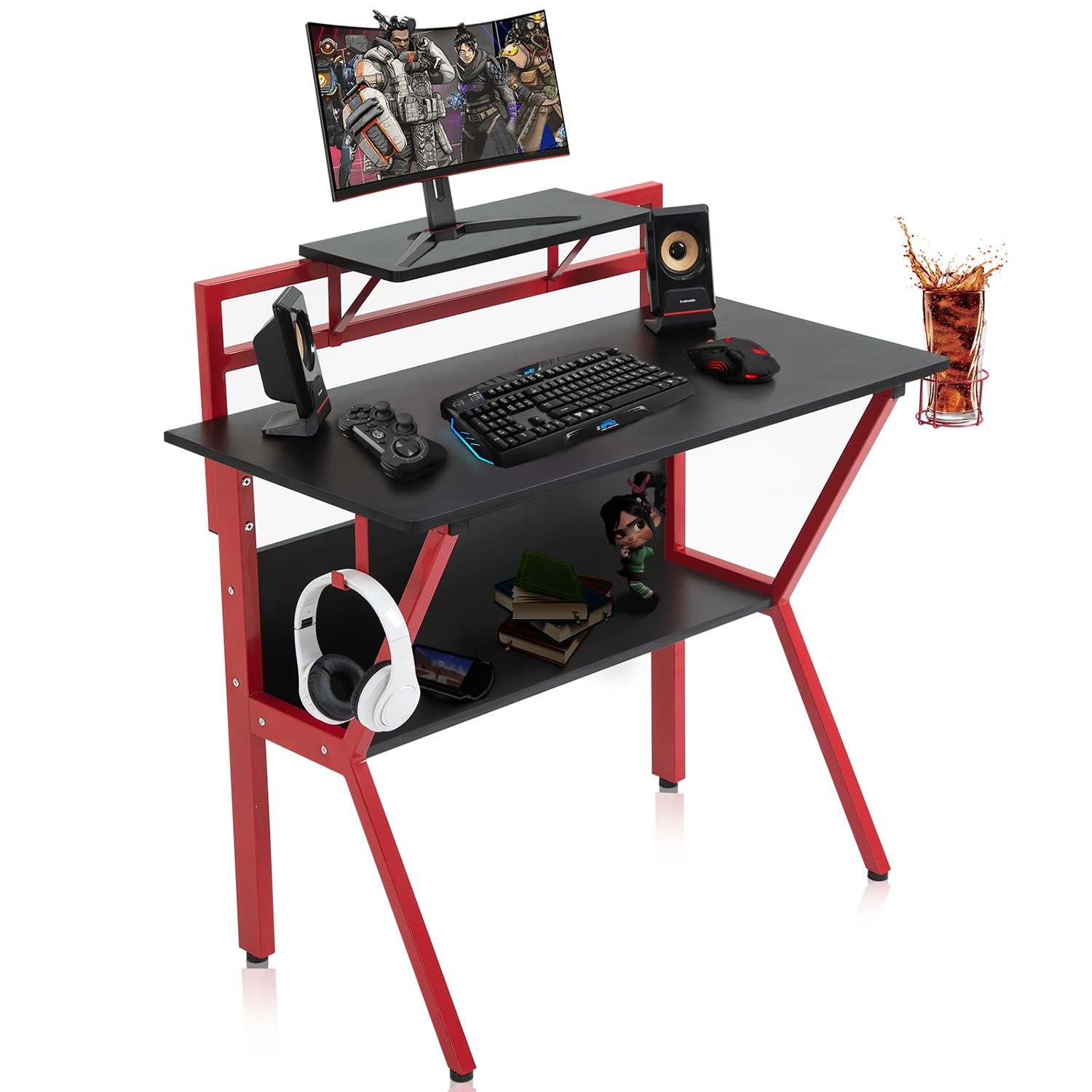 Buy YAMASORO Gaming Desk 100cm PC Computer Desk,Gaming Table with