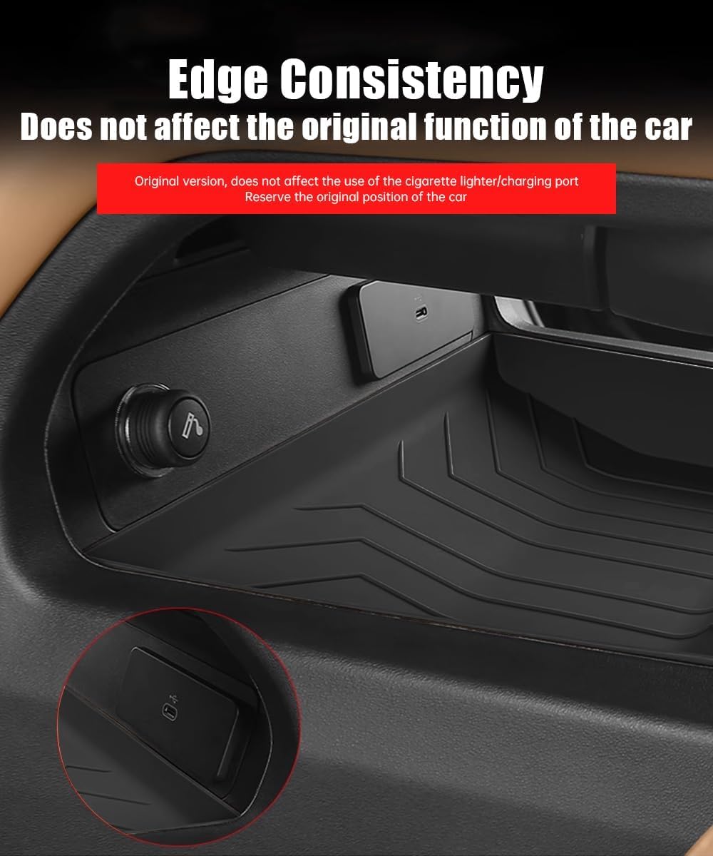 SHIFENG Per NUOVO 2025 LR Defender 90 110 130 Console inferiore Vassoio di Immagazzinaggio Scatola Organizzatore Interno Silicone Pad Protettivo Accessori (nero)