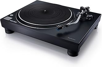 Turntable, Premium Class HiFi Record Player with Coreless Direct, Stable Playback, Audiophile-Grade Cartridge and Auto-Lift Tonearm, Dustcover Included – SL-100C, Black (SL-100C-K)