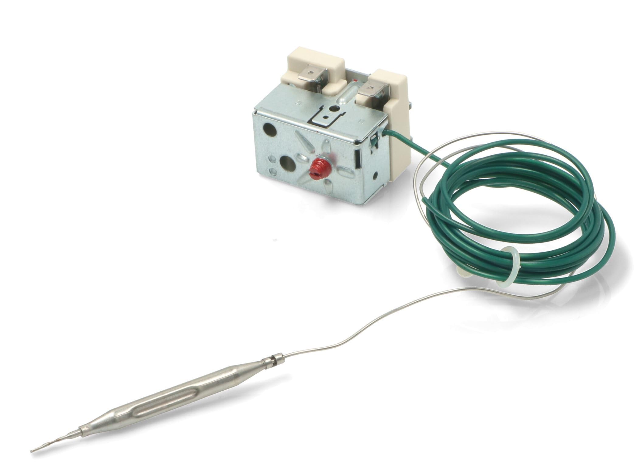 TERMOSTATO FRIGGITRICE 230°C 56.10549.560 MONOFASE Capillare: 740mm. Sonda: Ø6mm, lunghezza 77mm. 16A, 250V.