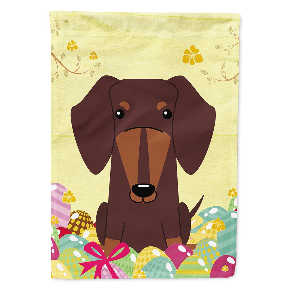 Teckel Chocolat Drapeau sur Toile Maison grand format multicolore œufs de Pâques
