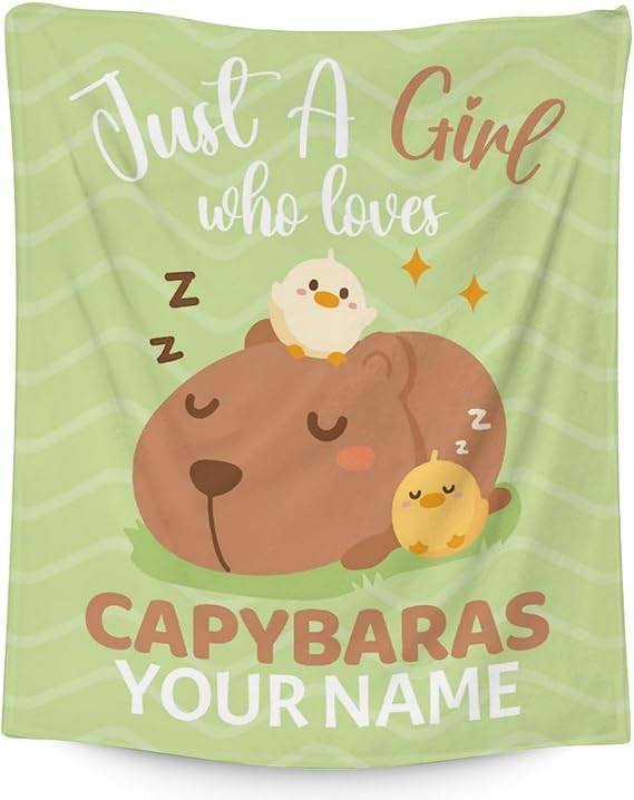 Blanket for Girls - 50"x60" Cute Throw Gifts - Personalized Green Soft Fuzzy Blankets for Bed, Couch & Living Room