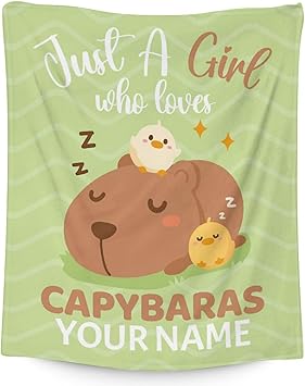 Blanket for Girls - 50"x60" Cute Throw Gifts - Personalized Green Soft Fuzzy Blankets for Bed, Couch & Living Room