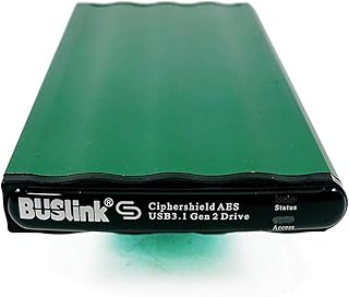BUSlink CipherShield USB 3.1 Gen 2 Type-C FIPS 140-2 Level 2 HIPAA 256-bit AES Hardware Encrypted External Disk-On-The-Go Portable Slim SSD Drive (4TB)