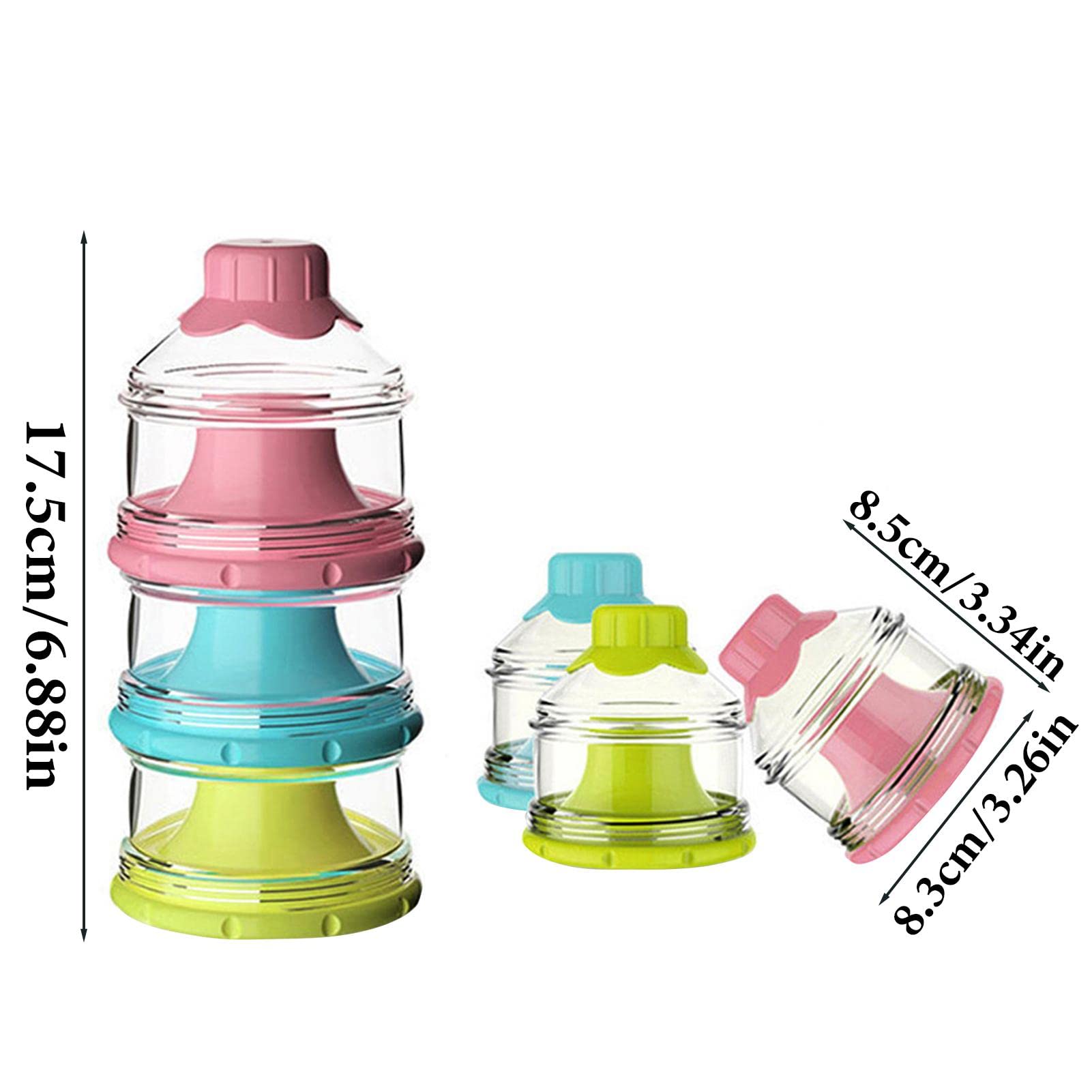 Distributeur De Lait En Poudre Portable - 5 Compartiments Empilables, Anti-déversement - Pour Voyage, Pique-nique