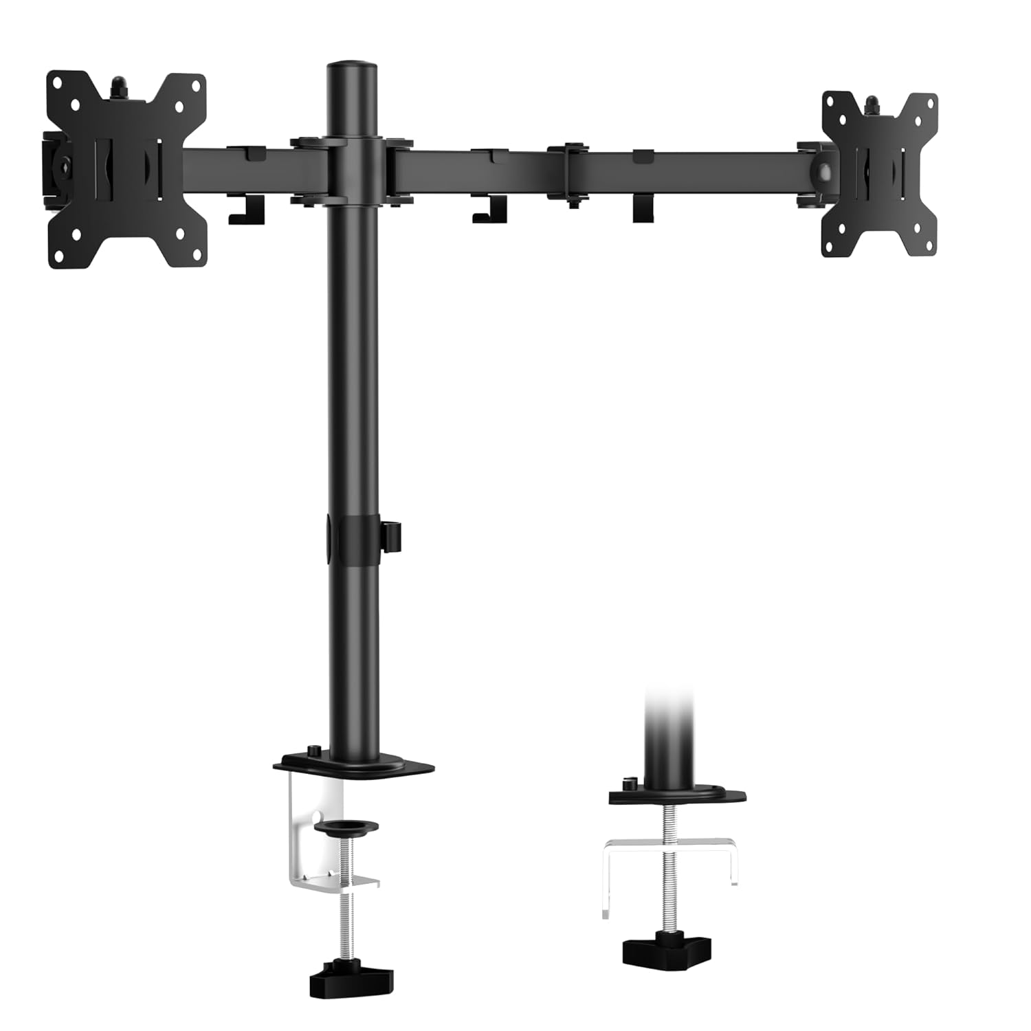 ERGOMAKER Dual Monitor Mount for Desk Monitor Stand Holds 2 Computer Screens Fits 13 to 27 Heavy Duty