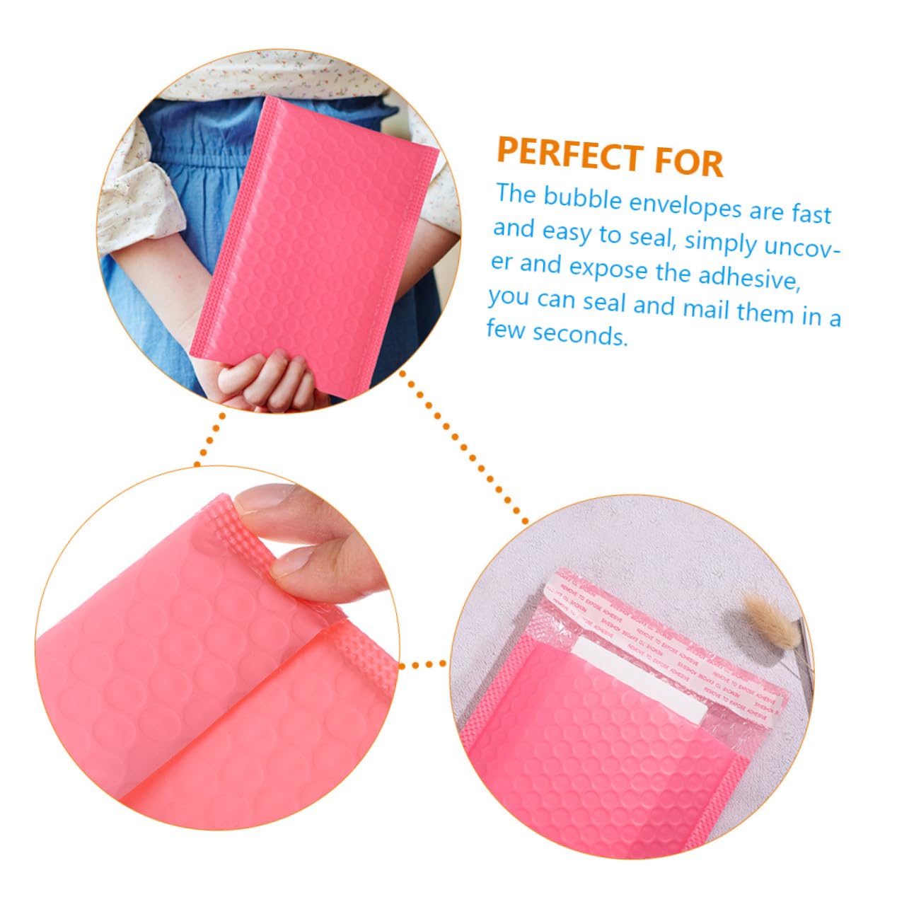 50 pièces Lot de Enveloppes à Bulles Roses Matelassées Sacs Expédition Renforcés Protection pour Petite Entreprise Emballage Bijoux et Cosmétiques