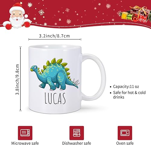 Miniatura 7 de Taza de dinosaurio personalizada para adultos y niños, bonita taza de café de dinosaurio, regalos de cumpleaños, Navidad, para niñas y niños, taza