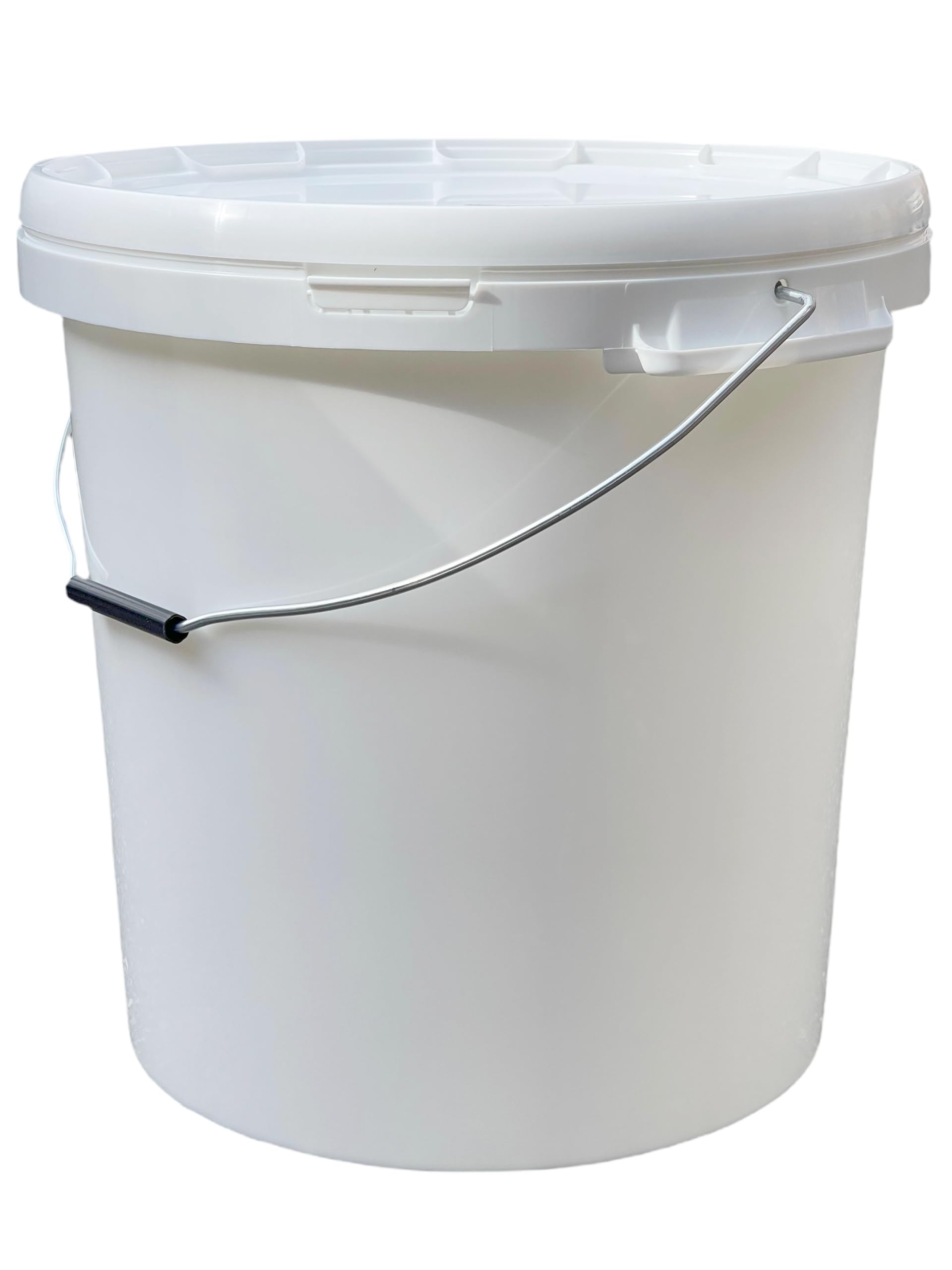 PowerChem 30L Plastic Bucket Pail + Handle & Lid - Heavy Duty ¦ Food Grade BPA Free ¦ Multi-use Fermentation Feed Dry Food Liquid Chemicals Hydroponics Storage Container — image 1