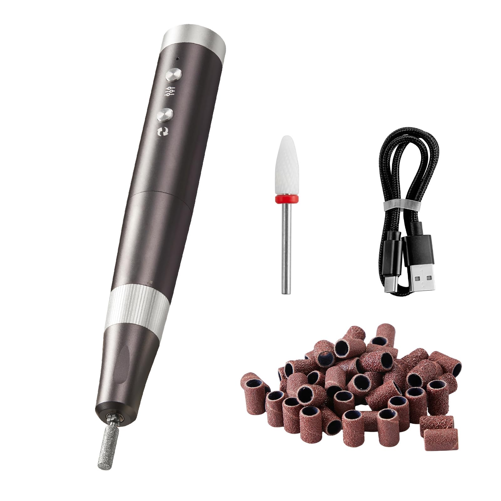 VEVOR Electric Cordless Nail Drill, 30,000RPM Variable-Speed Rechargeable Nail E File Machine, Nail Surface Smooth, Portable Manicure Pedicure