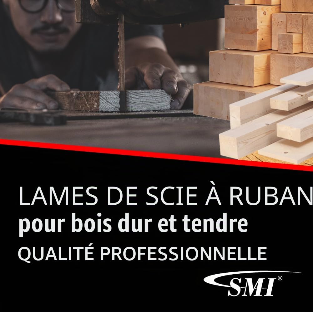 SMI Lot de 3 lames de scie à ruban pour bois, 1712 x 6 x 0,65 mm, 6 dents par pouce, compatible avec Metabo BAS 260 Swift, Elektra Beckum BAS 250 G, Einhell TC-SB 245
