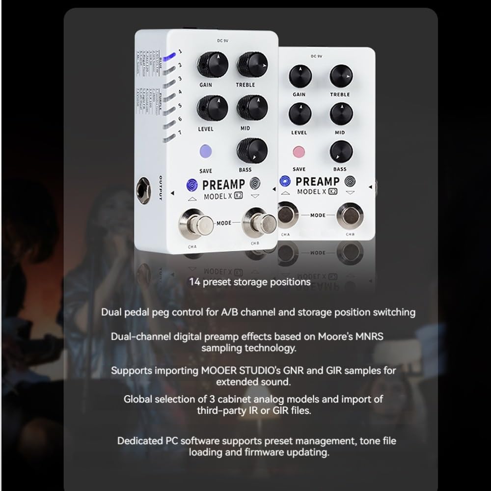 PREAMPLIFICADOR MODELO X2 Efecto, escenario frontal digital simple, guitarra bajo doble paso pin simple