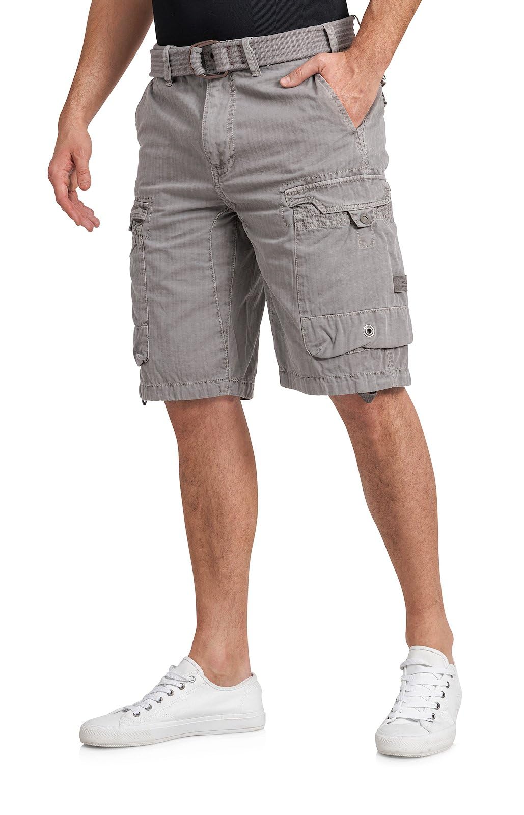 Jet Lag Bermuda cargo pour homme, avec ceinture, longueur genou, coupe ample
