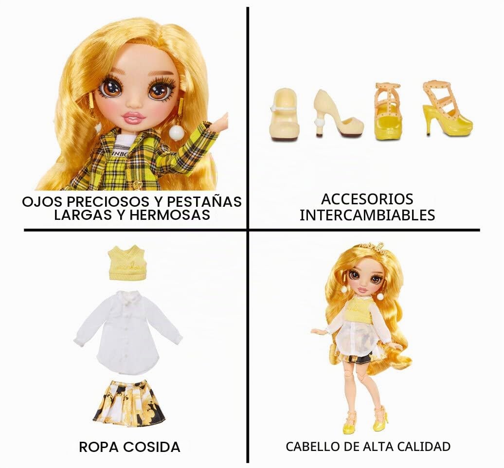 RAINBOW HIGH 575757EUC Muñeca de Moda con 2 Prendas y Accesorios para muñecas, Edad: 6-12 años, Caléndula (Amarillo), Sheryl Meyer