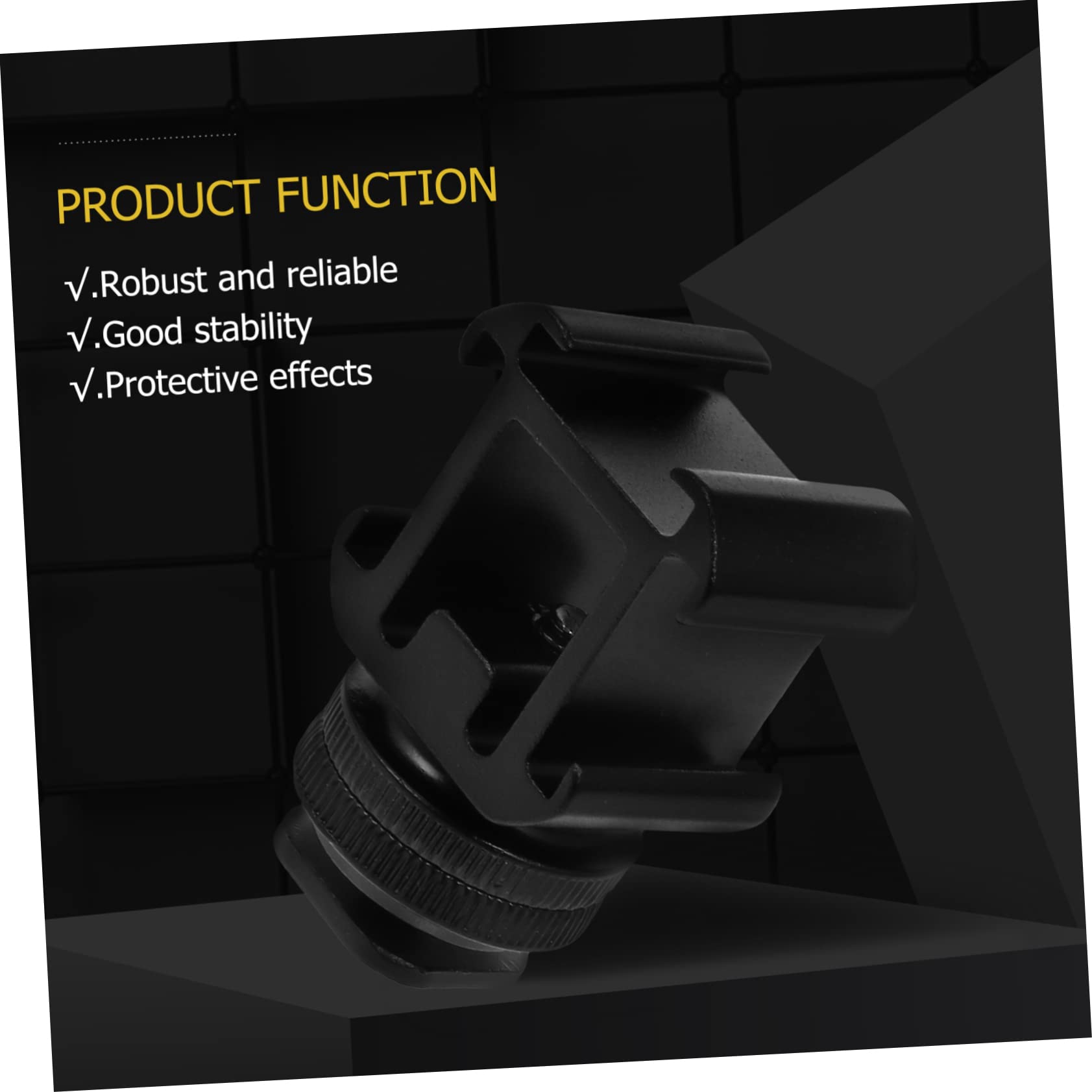 ARTIBETTER 2 Sets Camera Mount Accessories Hot Shoe Base Cellphone Stand Hot Shoe Connector Hot Shoe Adapter Mic Mount Digital Camera Accessories Photography Supplies Black Aluminum Alloy