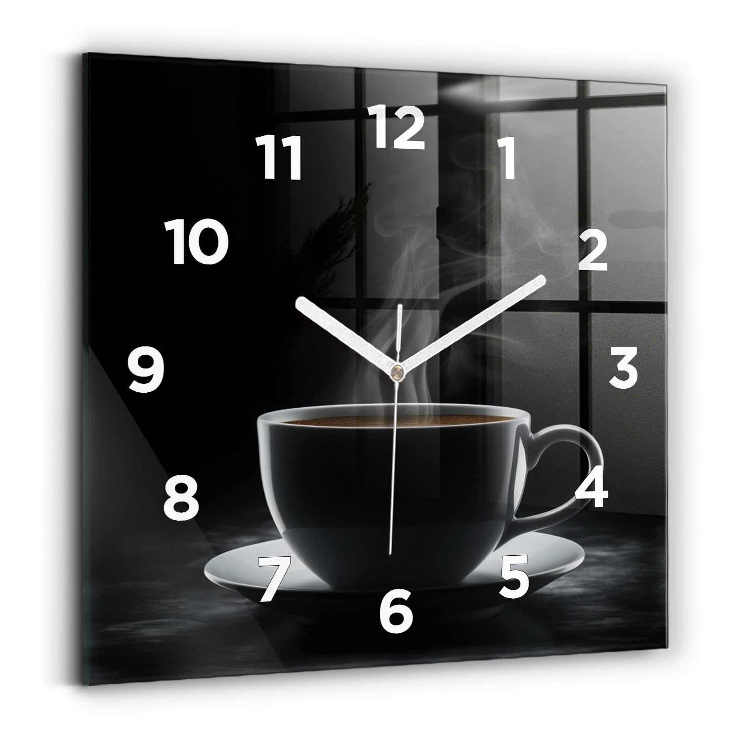 Horloge murale silencieuse carrée 30x30 cm pour cuisiner et manger sans bruit de tic-tac