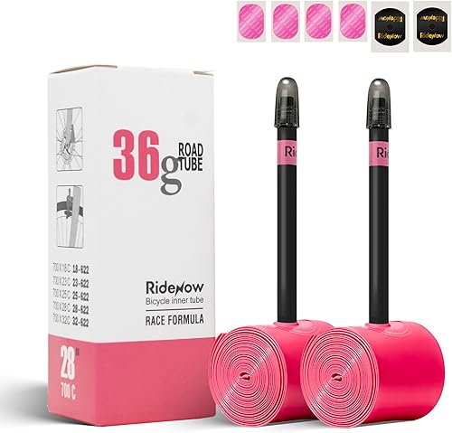 Miniatura 21 de Ridenow 2-Pack Bike Inner Tube for 700/18C-28C, 700/18C-32C,700/28C-38C with 45/65/85 mm Metal &TPU Presta Valves for Road Bikes, Super Light