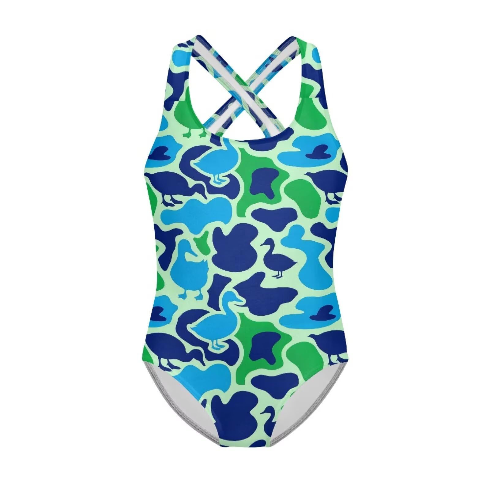Xpyiqun Swimsuit for Girls One Piece Bathing Suits Size 5-14 Sleeveless Swimwear Cross Shoulder Strap Swimming Wear