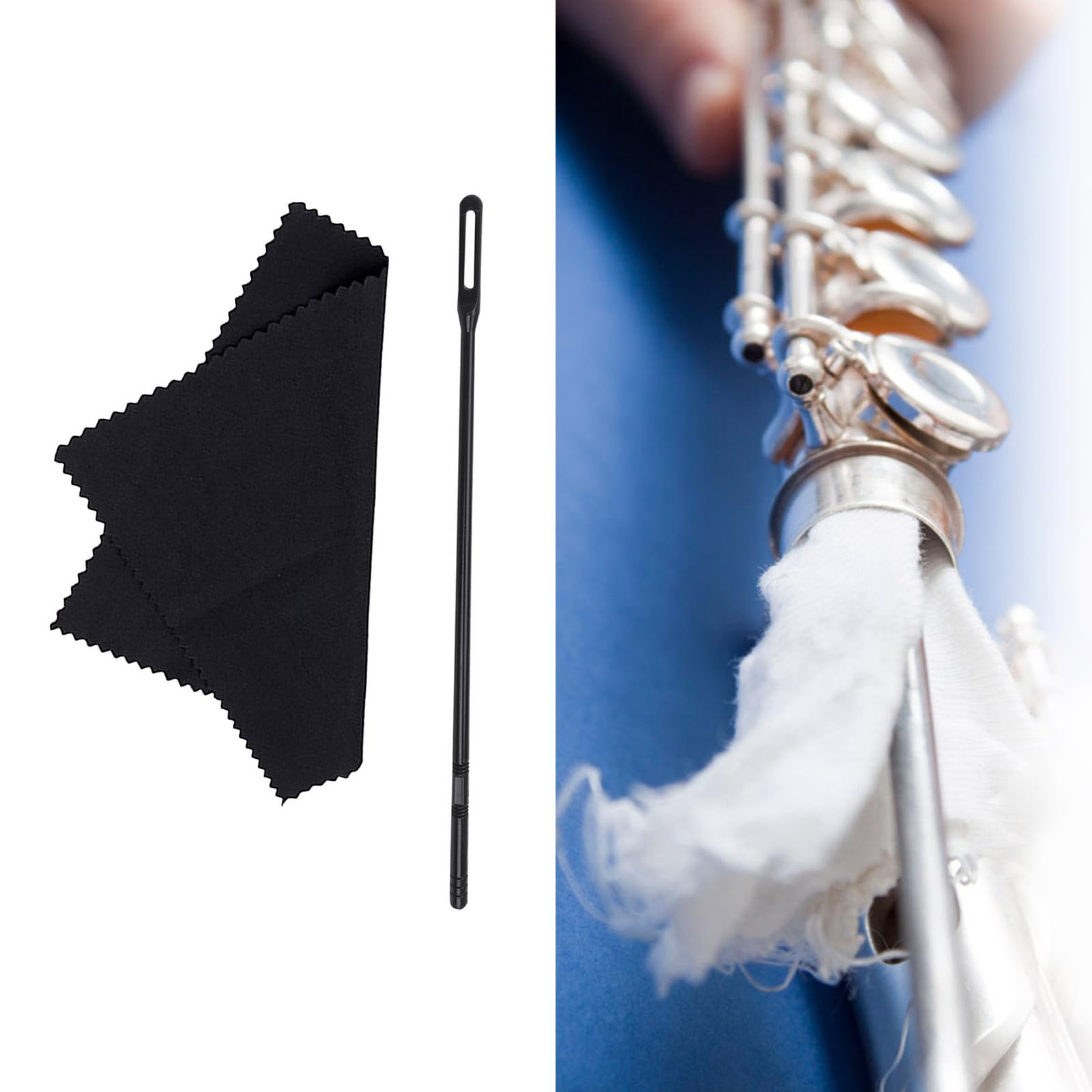 COPLKY Flute Rod Cloth Combination Set Flute Kits Maintenance Tool Instrument Probe Rod Tools