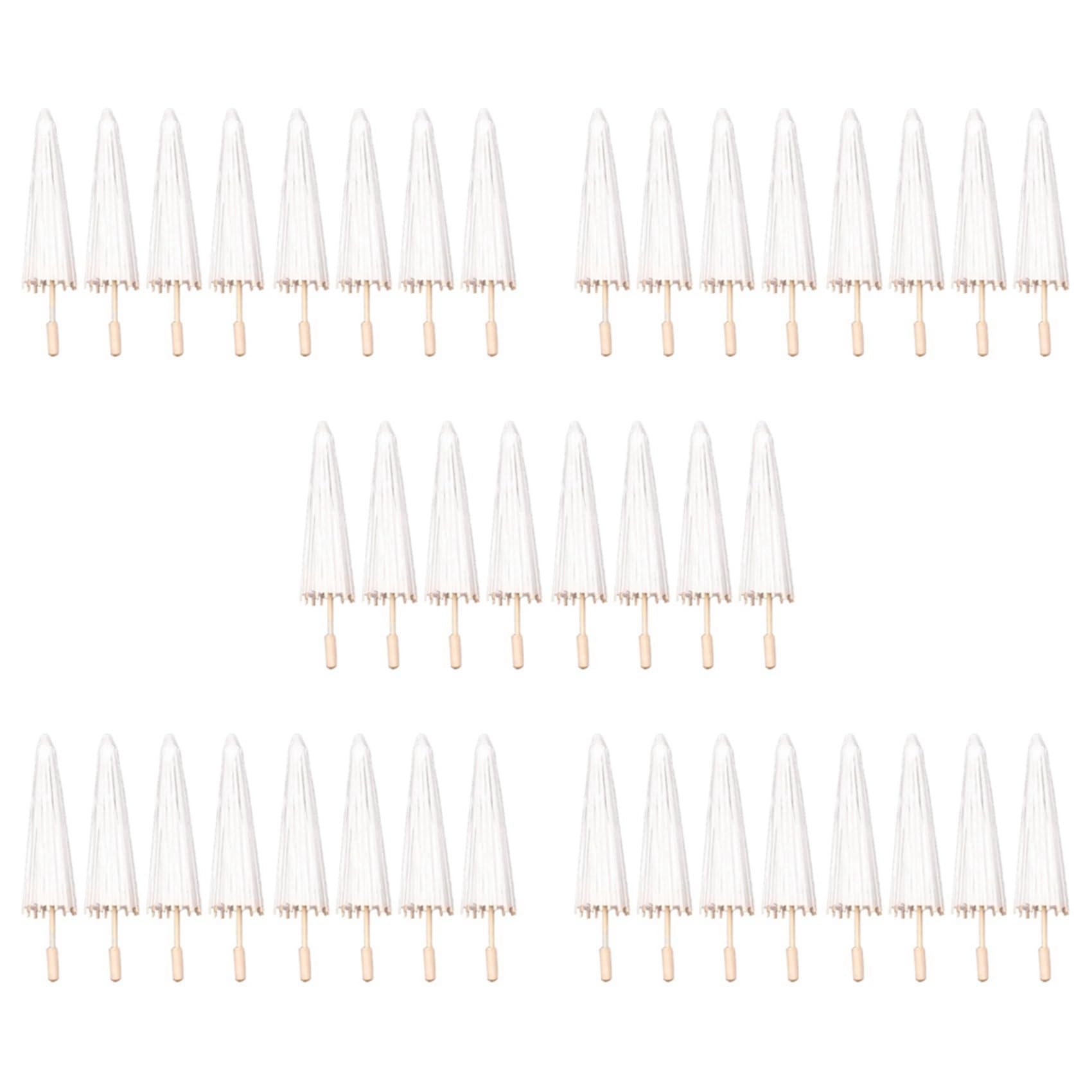 Vjsujehgy 40PCS Paper Parasol Wedding Umbrella Party Favor 40cm Bamboo Umbrellas for Bridal Shower Centerpieces Photo Props
