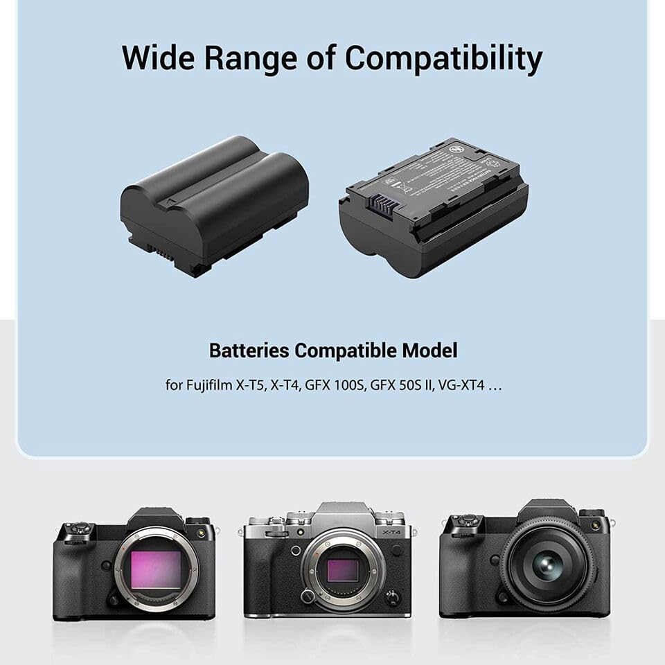 Image of NP-W235 Camera Lithium-Ion Battery Compatible for Fujifilm Cameras (XT-5, XT-4, GFX 100S, GFX 50S II, VG-XT4