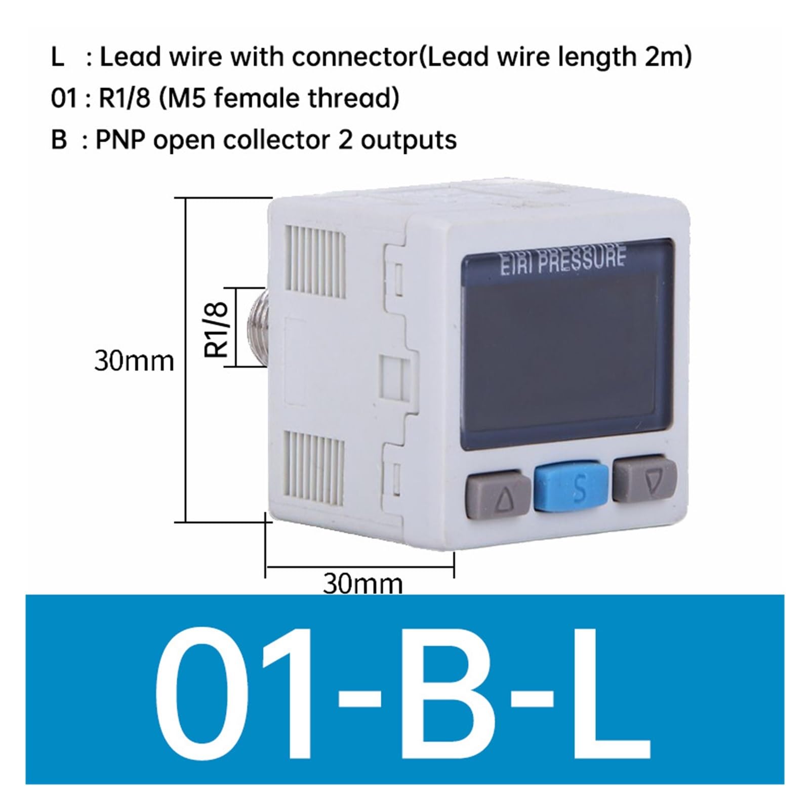 Ciśnieniomierz, Typ SMC ZSE / ISE30A / AF Pneumatyczny, precyzyjny cyfrowy wyświetlacz Elektroniczny przełącznik ciśnienia ISE30A-01-N ZSE30A-01-PL(1-B-L,ISE30A -0.1 to 1MPa)