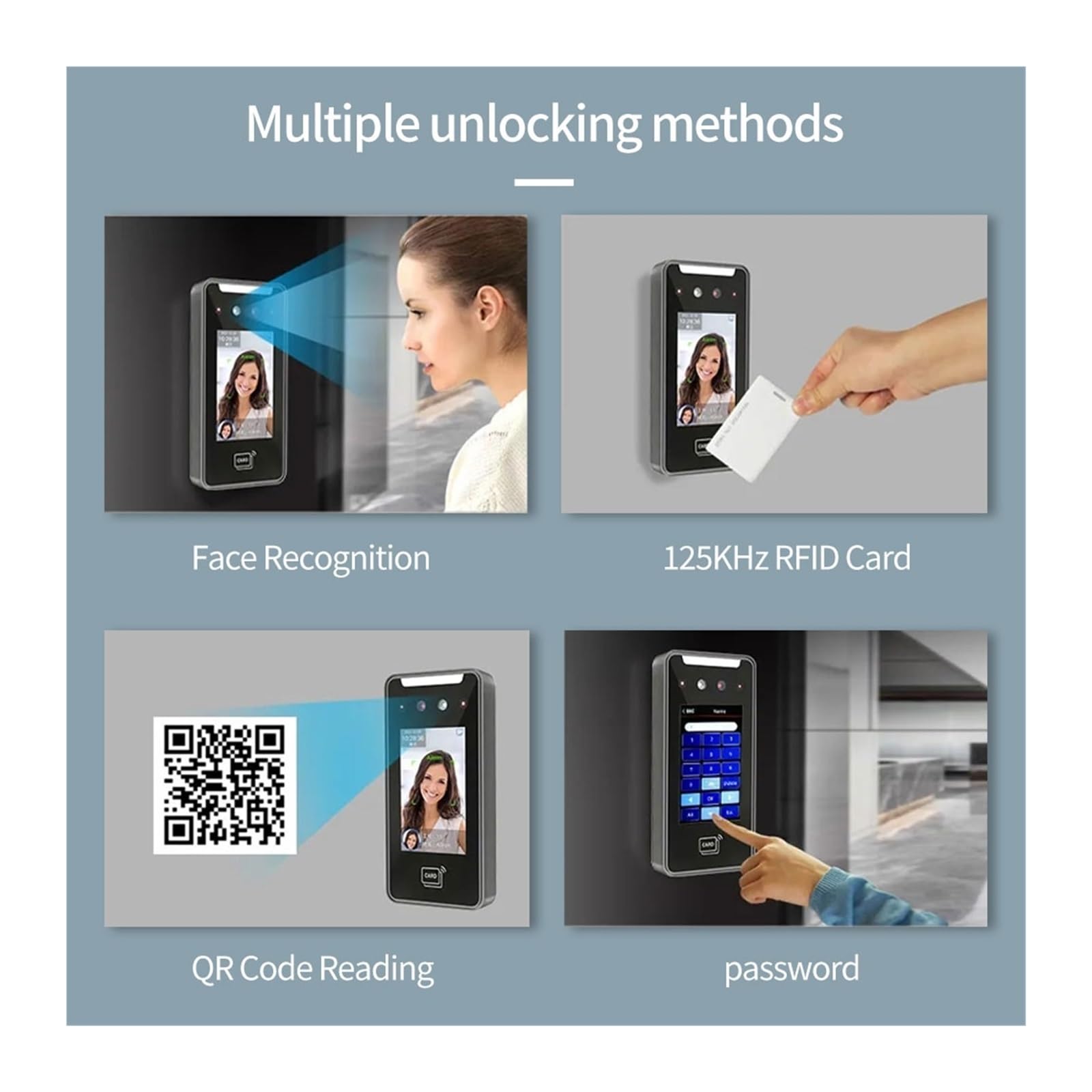 Zeiterfassungssystem, TCP/IP AI Gesichtserkennung Zeiterfassung Zutrittskontrollmaschine RFID Kartenleser Elektrisches Mitarbeiter-Recordersystem(TCP-IP)