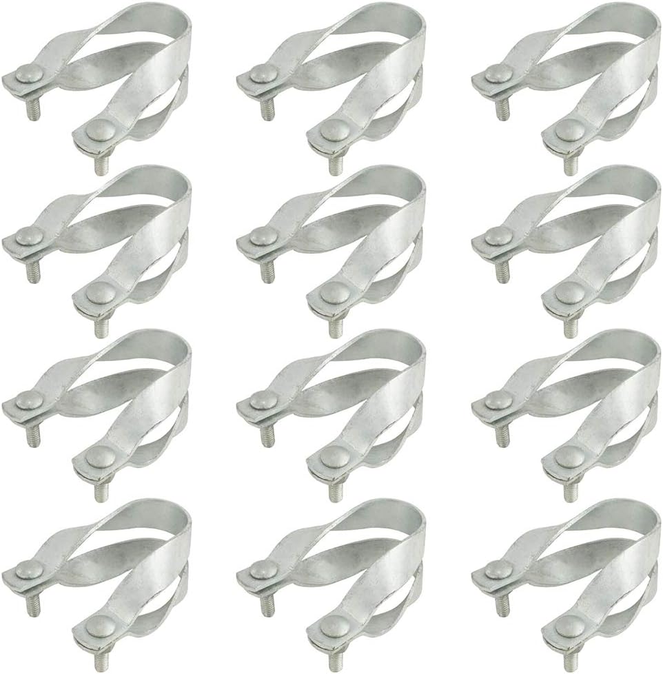 Cross-Connector (Purlin Bracket) for Greenhouse - Galvanized Steel (12 Pack w/Bolts) (1 3/8" x 1 3/8")